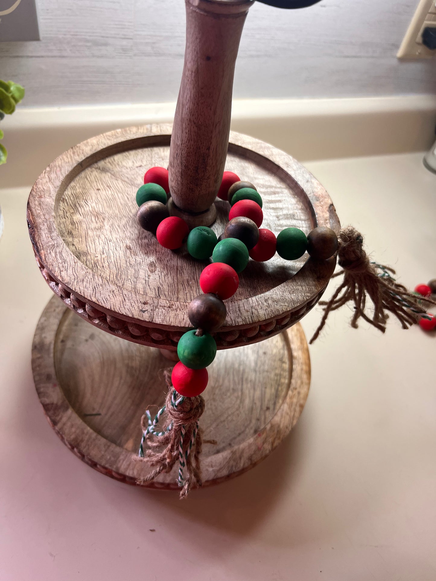 Bead Garland- Christmas Colors & Stain