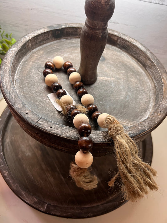Bead Garland- brown and natural