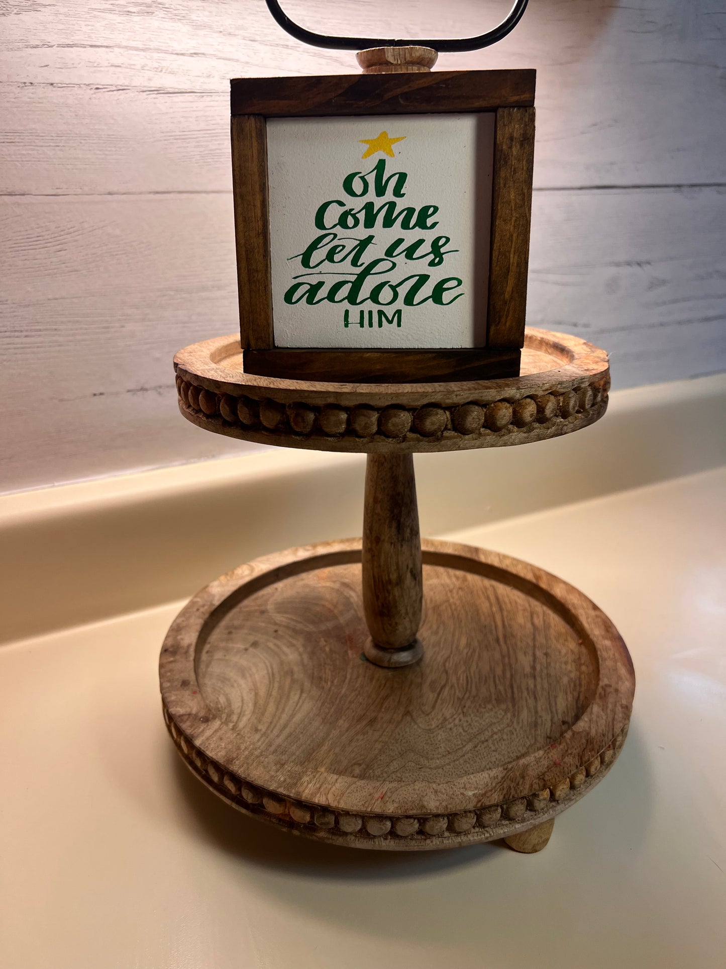 Mini Christmas Sign- Let Us Adore Him