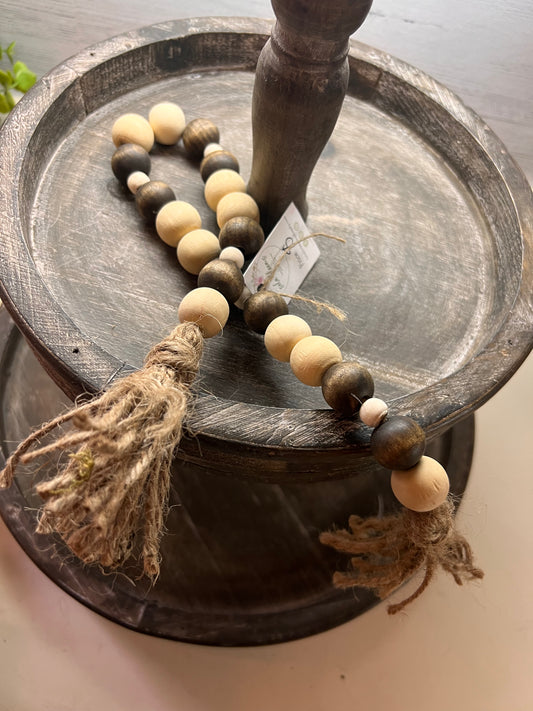 Bead Garland- stain and natural beads